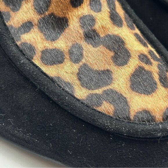 STUART WEITZMAN Womans Heels 6.5 Suede Lace Up Leopard Calf Hair On Hide Bootie - Picture 9 of 12